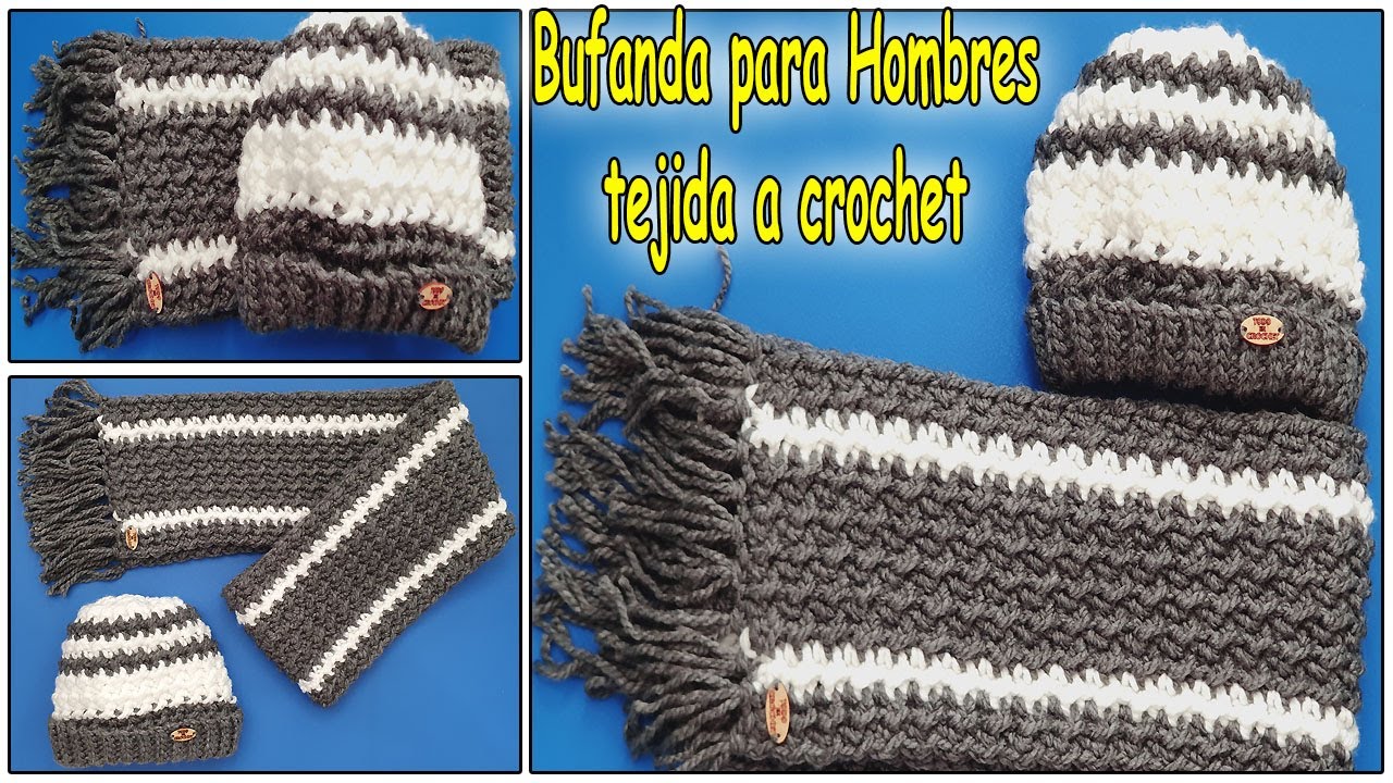 Bufanda a crochet para Hombre | Bufanda paso a | How crochet scarf - YouTube