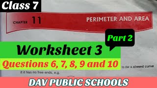 DAV class 7 maths chapter 11 worksheet 3 Part 2