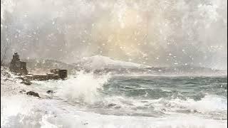 Winter Sea and Snow ~ minimalist oil painting ~ 4k frameless tv art screensaver