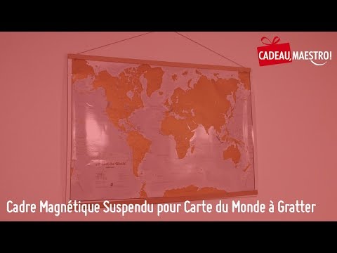 Cadre Magnétique Suspendu Pour Carte Du Monde à Gratter