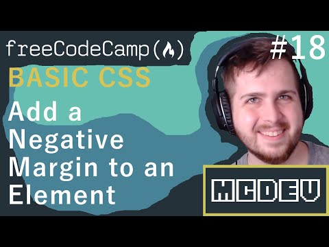 #18 Add a Negative Margin to an Element | Basic CSS | Solution + Overview