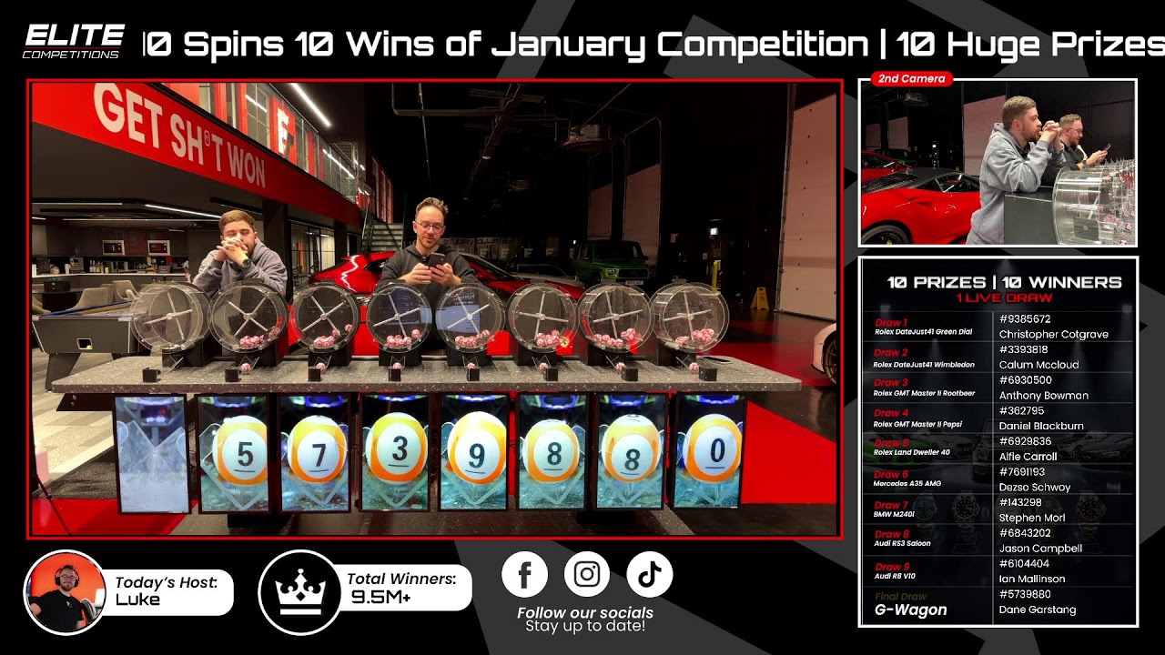 10x Spins Of January LIVE DRAW!