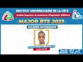 Btshndti 2023 tableau des majors de linstitut universitaire de la cte au cameroun