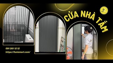 Cửa xếp nhà tắm Lá nhựa (Trong Suốt và đục) - lá nhôm xám đặc & rèm tổ ong #nhàtắmđẹp, #cửanhàtắm
