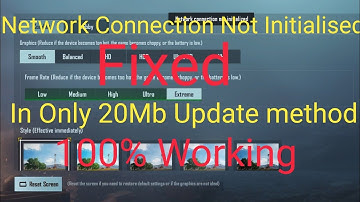 Network Connection Not initialised Fixed