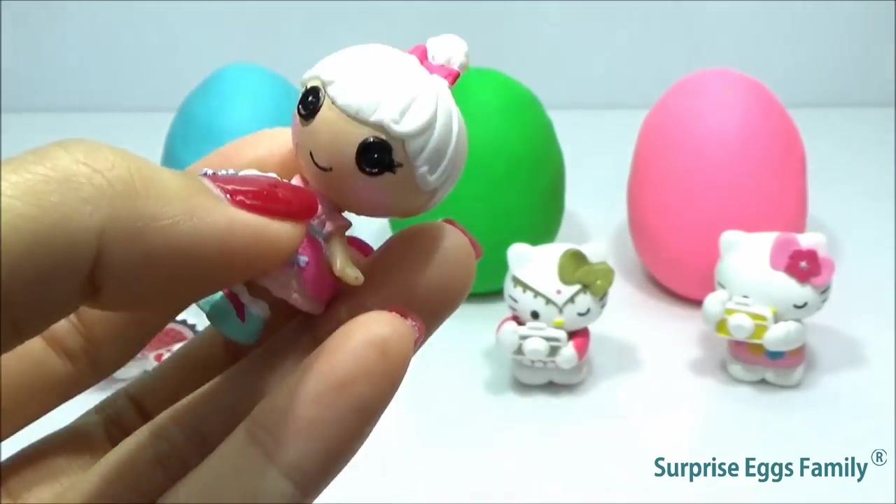 Play Doh HELLO KITTY Surprise Eggs LALALOOPSY! Disney Princess Toys