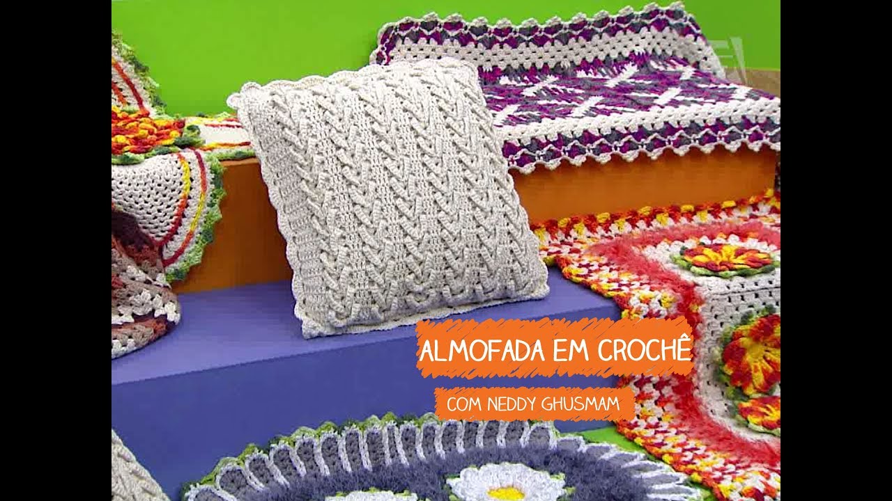 Almofada em Croch u00ea com Neddy Ghusmam Vitrine do Loja Artesanato Rio De Janeiro ~ Almofada em Croch u00ea com Neddy Ghusmam Vitrine do