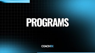 How to Create Group Programs In CoachRx