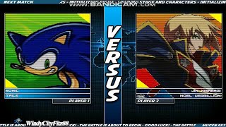 WCFITZ88 Mugen Battles | Sonic & Tails vs Jin Kisaragi & Noel Vermillion - Sonic vs BlazBlue