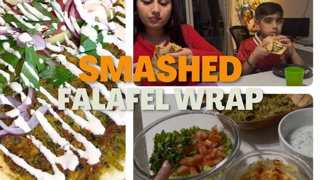 Homemade Smashed Falafel Wraps for Dinner | Easy & Delicious Recipe