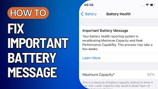 How To Fix Important Battery Message On iPhone (2024)
