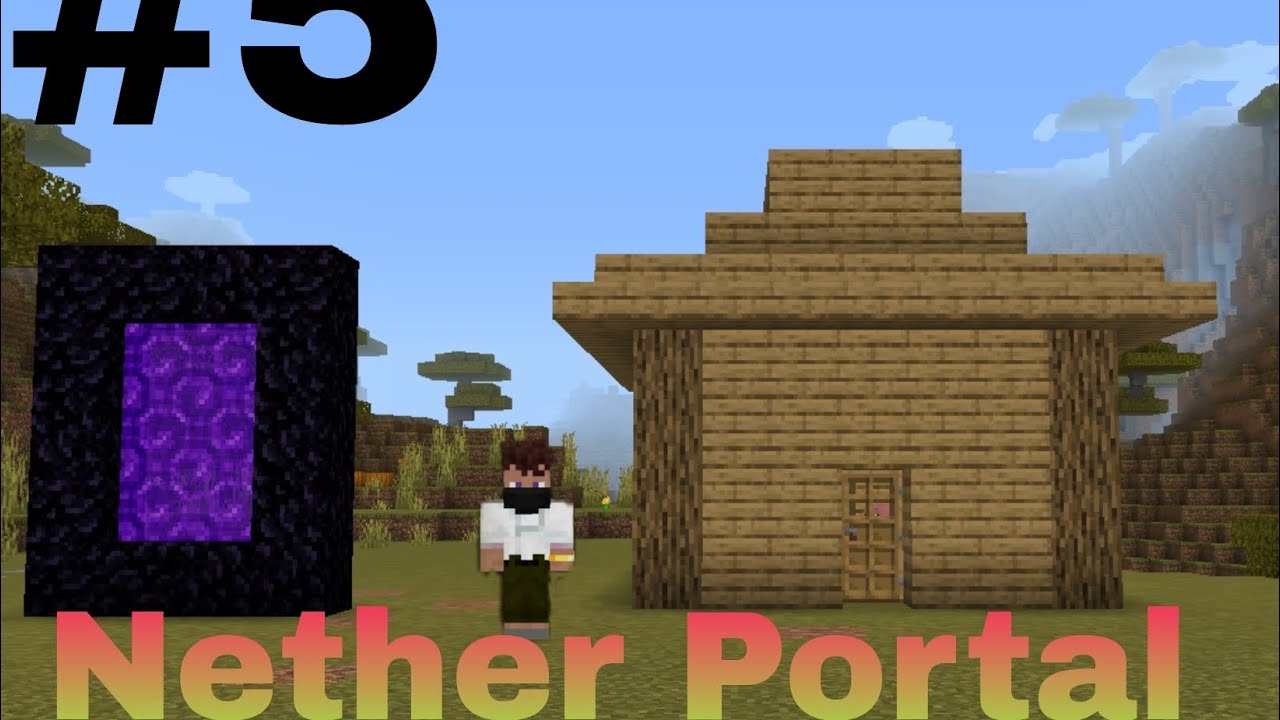 Minecraft pocket edition Survival series part 5 create nether portal ...