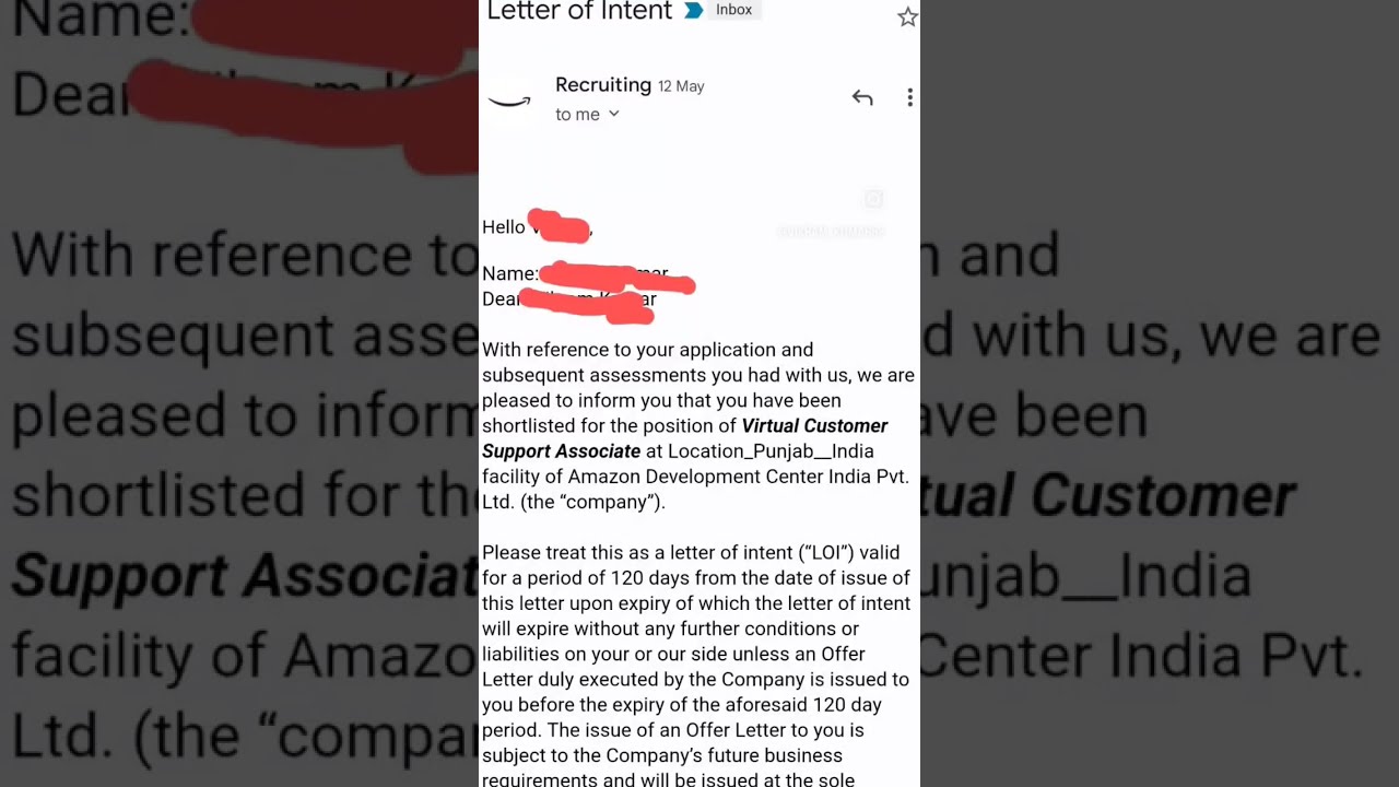 Amazon VCS Offer Letter YouTube Amazon VCS Offer Letter YouTube