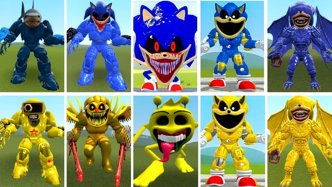 ALL MECHATITAN EVOLUTION BATTLE  TRALALERO TRALALA vs SONIC CTHULHU 2 | GMod