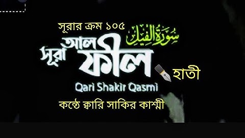 105) ♥️✍ সূরা আল ফীল (سورة الفيل) Surah Al Fil ♥️✍ Qari Shakir Qasmi Soothing Quran Tilawat 