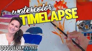 Floral Abstract Watercolor Painting  inspired by Following the White Rabbit channel
