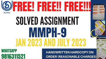 MMPH9 2023 SOLVED MBA ASSIGNMENT FOR FREE