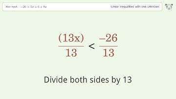 Solving Linear Inequalities: -20 is Greater Than 5x+6+8x