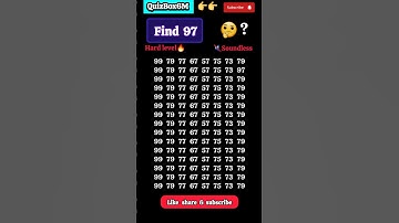 Find the odd "97" 👈🔥🤔😃👀 and test your IQ level | #oddoneout #brainteaser #ytshorts #iqtest #trending