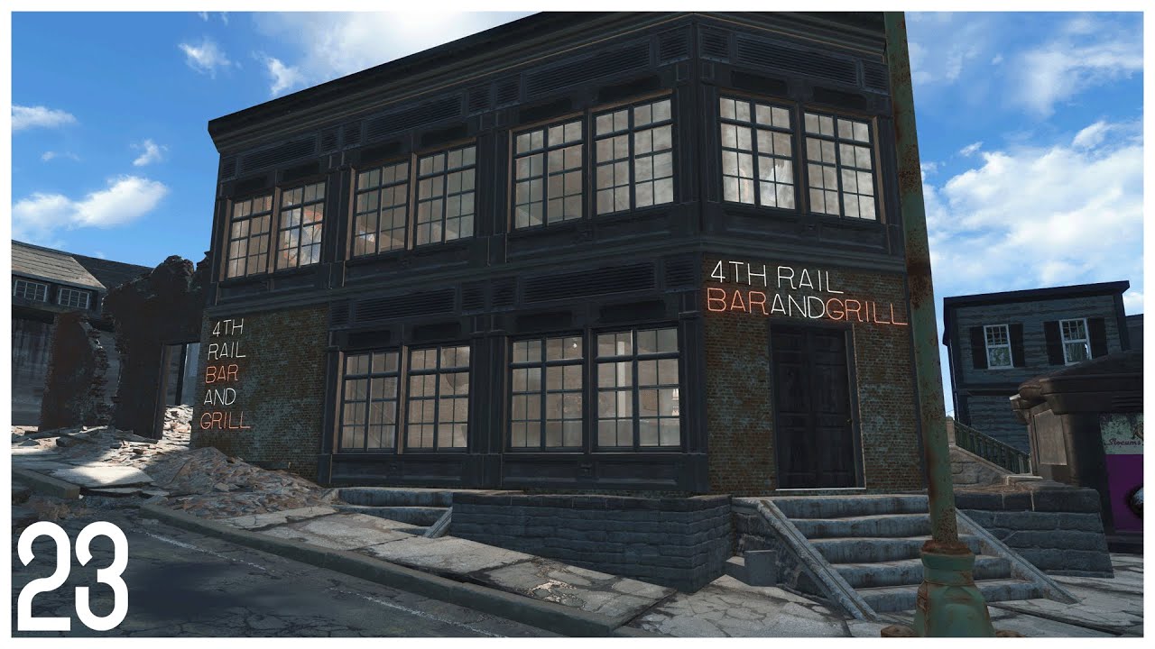 Fallout 4 Settlement Builds #23 | 4th Rail Bar & Grill | CN Games - YouTube