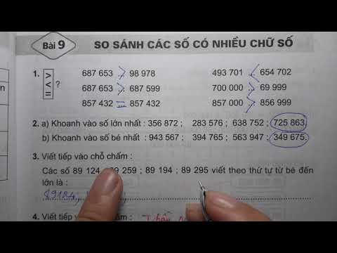 Video TOÁN LỚP 4 - VỞ BÀI TẬP 1 (Bài 9/ Trang 11) - SO SÁNH... - YouTube