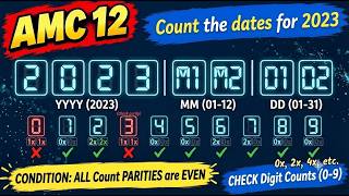 AMC 12A 2023 Problem 7. NUMBER COUNTING CHALLENGE DIGITAL DATE DISPLAYS & DIGIT PARITY
