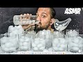 ASMR DRINKING COLD ICED WATER WITH DRIFFERENT SHAPES OF GLASSES COLD WATER CHUGGING MUKBANG