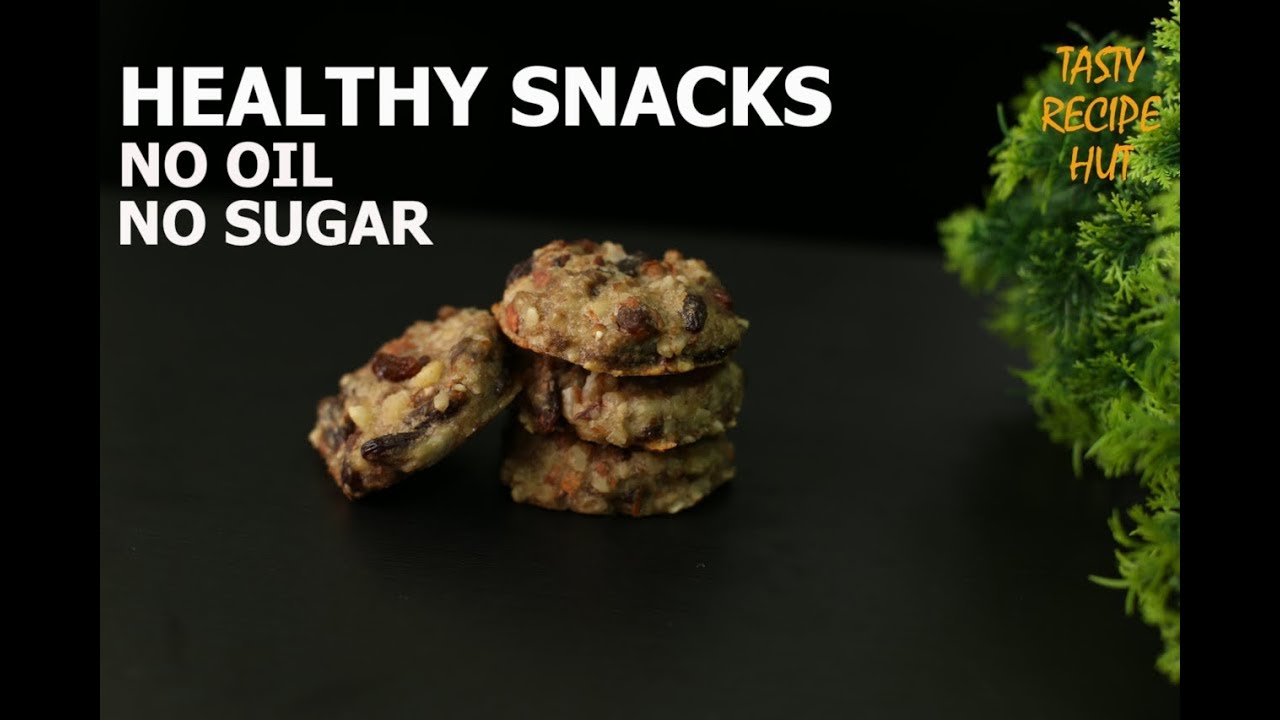 Almond Banana cookies ! Healthy Snacks ! No oil ! No Sugar | Tasty Recipe Hut