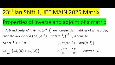 If A, B and (adj(A^(-1) )+adj(B^(-1) ) ) are non-singular matrices of same order, then the inverse
