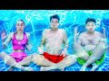 STAYING IN THE POOL FOR 24 HOURS CHALLENGE | BROTHER VS SISTER CHALLENGES BY CRAFTY HYPE