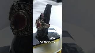 Silver Gold Diamond Ruby Sapphire Victorian Handmade Ring