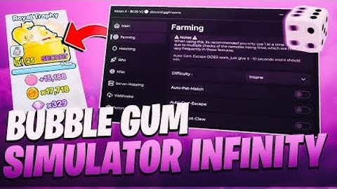 NEW Bubble Gum Simulator INFINITY Script *NO KEY* Auto Secret, Auto Bubble, Auto Claw & More! 🫧🐶