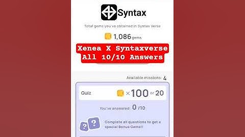 Xenea X Syntaxverse Event All 10/10 Answers #xeneawallet #xeneawalletevent #xeneawalletquiz