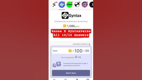 Xenea X Syntaxverse Event All 10/10 Answers #xeneawallet #xeneawalletevent #xeneawalletquiz