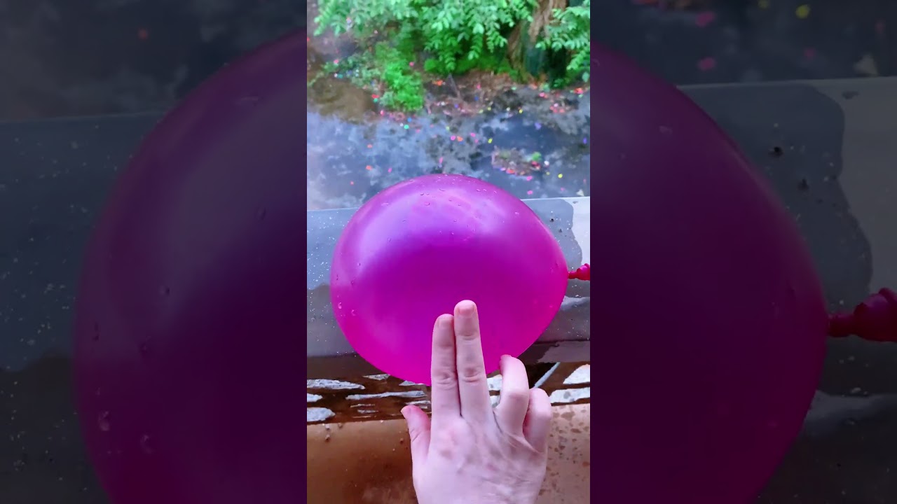 Experiment: Does a water balloon explode when rolled down from a height?  ⚫🟡🔵🟠🟢🔴🟣💥🎈 