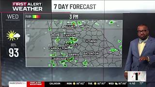 Mostly sunny, dry in north Georgia today