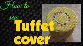 How to make round stool( tuffet  ) cover