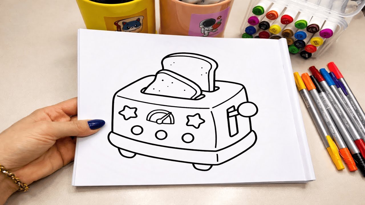 ASMR Coloring This Cute Toaster 🍞 | So Relaxing You’ll Forget Time