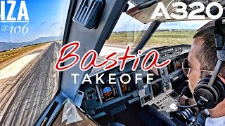 A320 BIA 🇫🇷 Bastia | TAKEOFF 34 | 4K Cockpit View | ATC & Crew Communications [RE UPLOAD] screenshot 3
