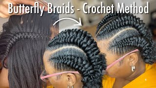 Crochet Butterfly Braids?? No Heat, No Feed In Braids