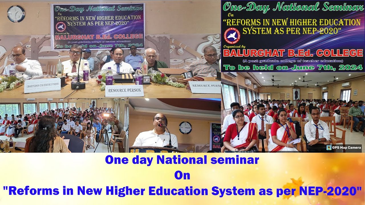 One day National seminar On "Reforms in New Higher Education System as ...