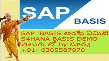 SAP  BASIS అంటే ఏమిటి S4HANA BASIS DEMO తెలుగు లో by సూర్య  +91- 6305587970