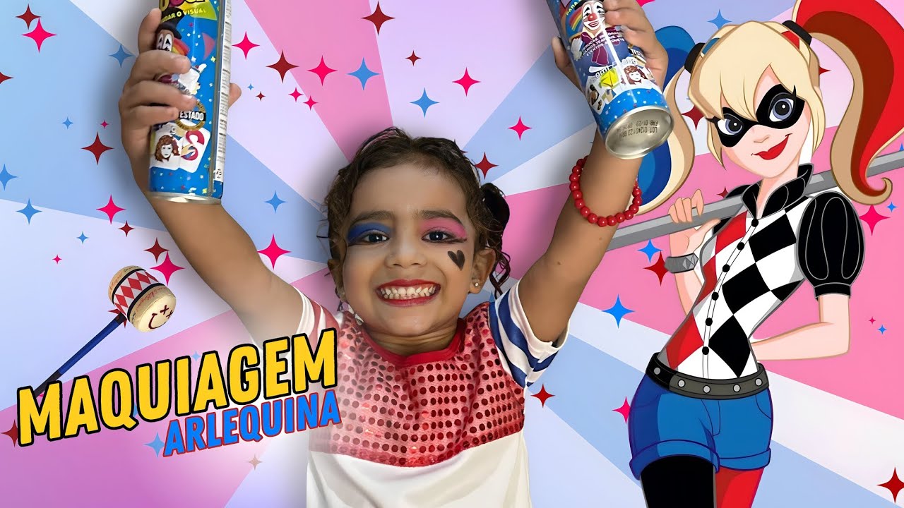 MAQUIAGEM ARLEQUINA 🎪🔴🔵 | será que deu bom ?🤔