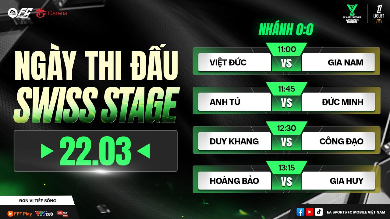 [NHÁNH 0W - 0L] TÂM ĐIỂM ĐỐI ĐẦU - SỨC NÓNG VÒNG ĐẤU MỚI I FVSL SPRING 2026 - SWISS STAGE 22/03