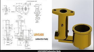 Carburettor body solidworks part tutorial with detail