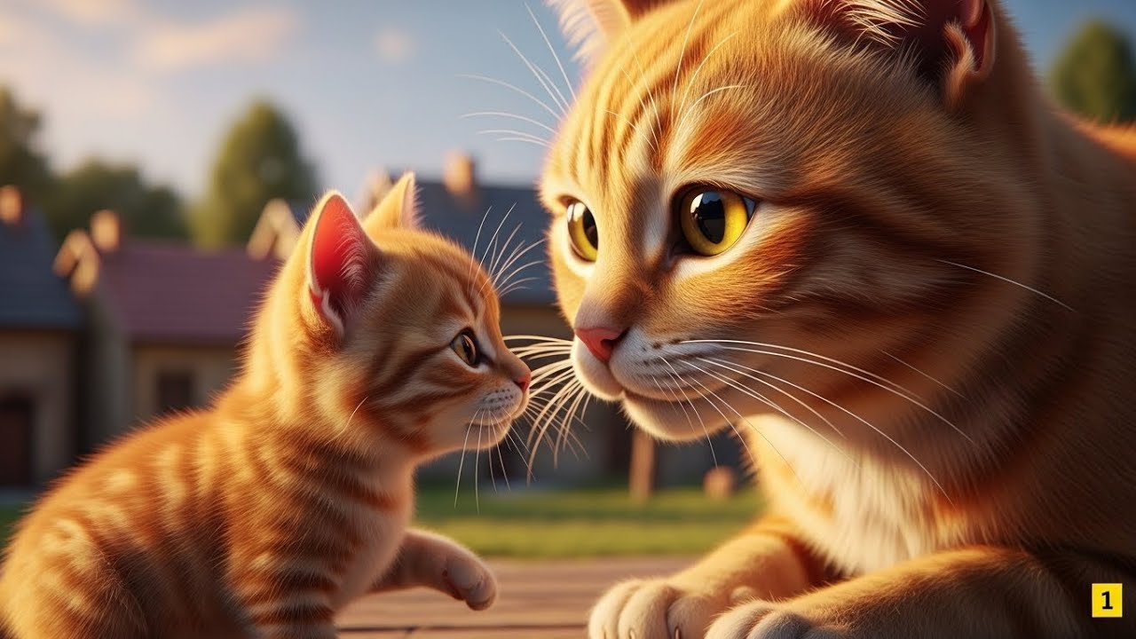 Orange Mother Cat’s Silent Love 💛 | Emotional Miniature Cat Story (Cinematic 4K)