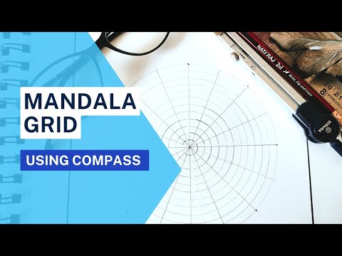 How to draw a mandala grid without using protector| Basic step by step ...