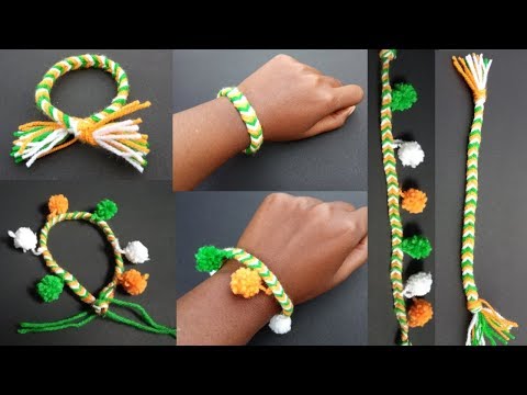 Republic Day bracelet||independence day craft ideas||hand band||brooch||