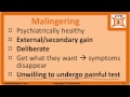 Malingering, Somatoform Disorder, Munchausen, Factitious Disorder Hypochondriac