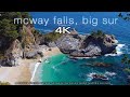 Mcway falls big sur in 4k wide view 1 hour static nature scene  wave sounds for relaxation